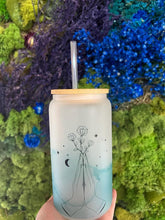 Load image into Gallery viewer, Reusable Frosted Glass Tumbler with Bamboo Lid